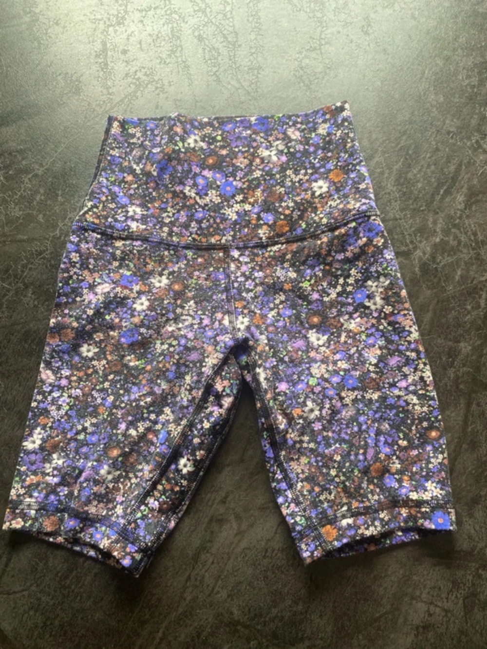 lululemon athletica Purple Floral High-Rise Bike Shorts